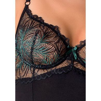 Корсет с пажами FLORIS CORSET black L/XL - Passion Exclusive, трусики, Черный