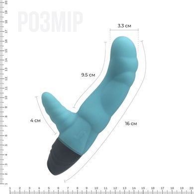 Вібратор рельєфний Adrien Lastic Cyclone Blue зі стимуляцією точки G, два мотори, Синий