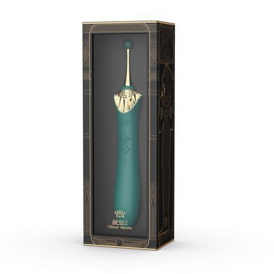 Мультифункціональний вібратор Zalo &mdash; Bess 2 Turquoise Green, 4 насадки, підігрів