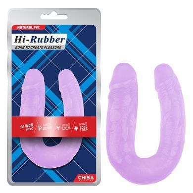 Фалоімітатор подвійний Chisa Hi-Rubber 14 Purple