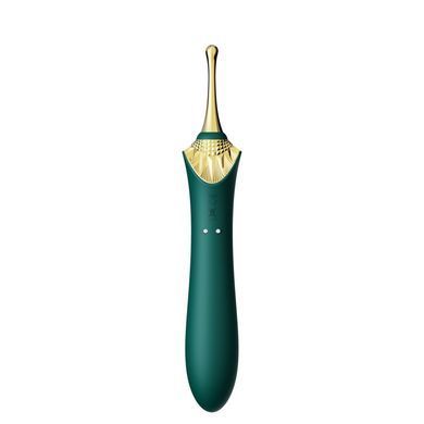 Мультифункціональний вібратор Zalo &mdash; Bess 2 Turquoise Green, 4 насадки, підігрів
