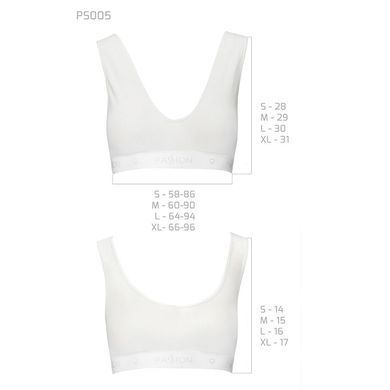 Спортивный топ из эластичного хлопка Passion PS005 TOP white, size S