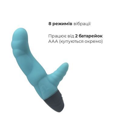 Вібратор рельєфний Adrien Lastic Cyclone Blue зі стимуляцією точки G, два мотори, Синий
