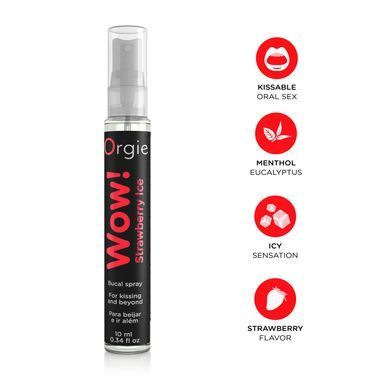 Спрей для орального сексу Orgie &ndash; Wow! Strawberry Ice (10 мл) з охолоджувальним ефектом