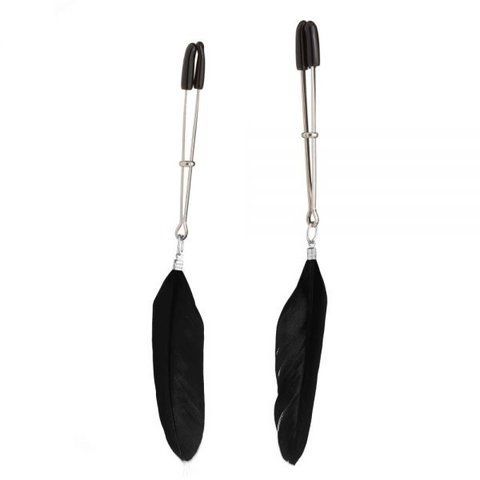 Затискачі на соски Пір'ячко Lucky Bay nipple Play, Black