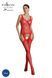 Бодистокинг Passion ECO BS008 red, с доступом, флористический декор, имитация подвязок