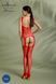 Бодистокинг Passion ECO BS008 red, с доступом, флористический декор, имитация подвязок