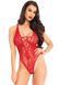 Leg Avenue Floral lace thong teddy OS Red
