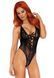 Leg Avenue Floral lace thong teddy OS Black