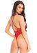 Leg Avenue Floral lace thong teddy OS Red