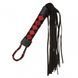 F61423 батіг з екошкіри та замші ромб FLOGGER BLACK / RED