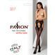 Эротические колготки-бодистокинг Passion S017 black, имитация ажурных чулок и пояса, Черный