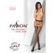 Эротические колготки-бодистокинг Passion S004 black, имитация высоких чулок и тоненького пояска, Черный