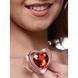 Анальная пробка со стразом Red Heart Glass Anal Plug With Gem стеклянная, Medium