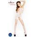 Бодістокінг Passion BS021 white, комбінезон, дрібна сіточка по тілу, велика сітка на ногах, Білий